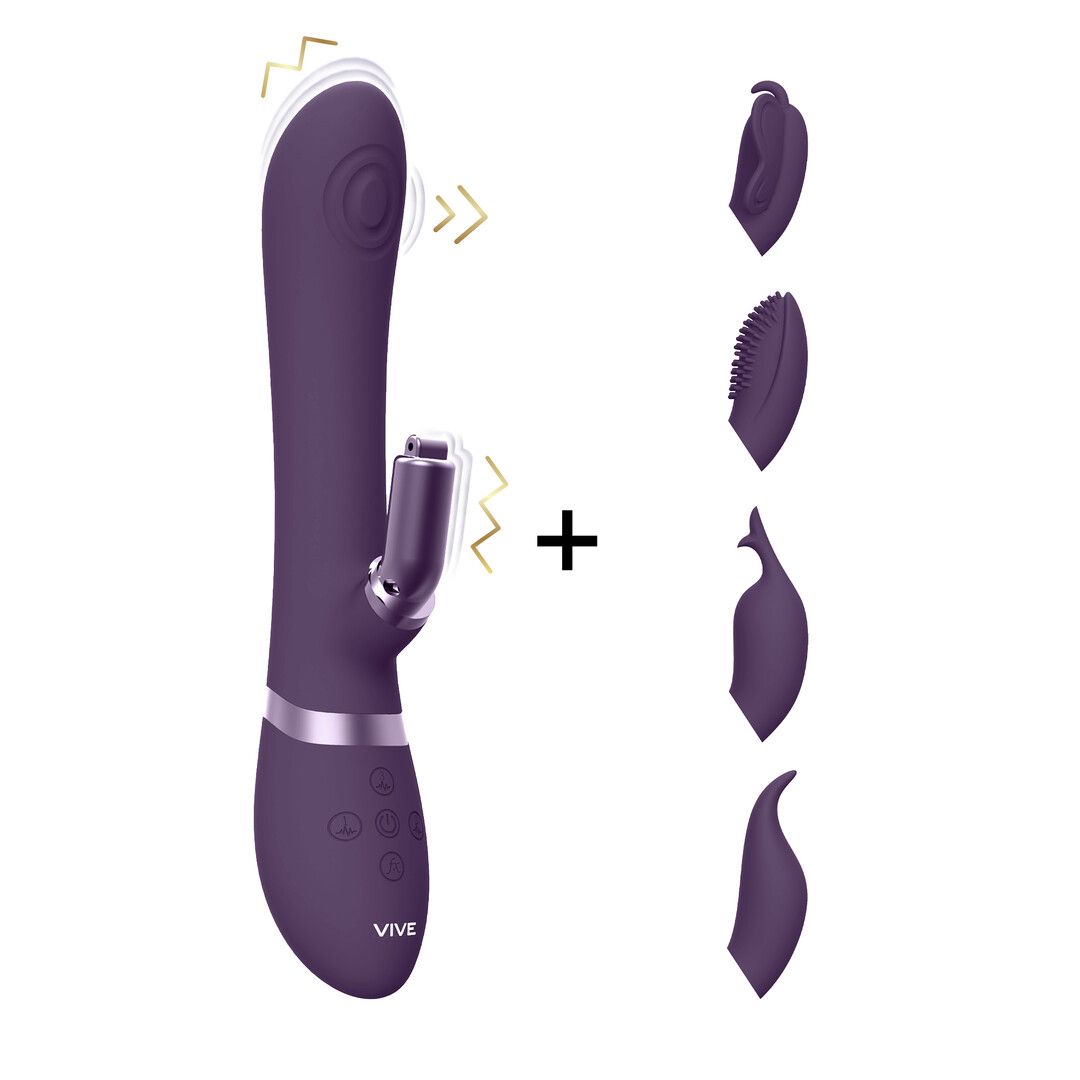 VIVE Etsu Vibrador Coelho Onda Pulso com 4 Mangas Intercambiáveis