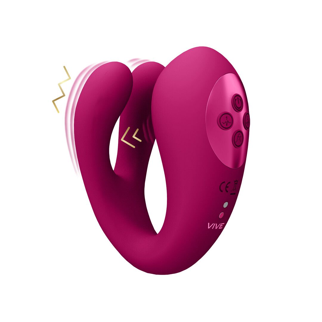 Vibrador Tripla Ação VIVE Yoko Duplas Prongs Vibrador Onda Pulso Clitoriana