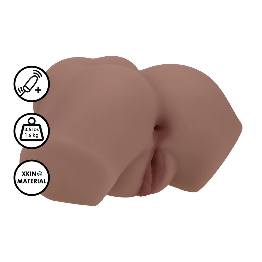 XKIN Bodyforms Dual-Entry Vibrierender Masturbator, 1,6kg Braun
