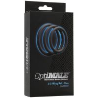 Set Cockring Doc Johnson OptiMALE mince trois gris silicone, photo 2