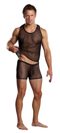 Male Power Black Fishnet Racer Tank, bild 5