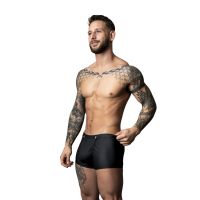 Male Power Black Snap-Off Rubber Short