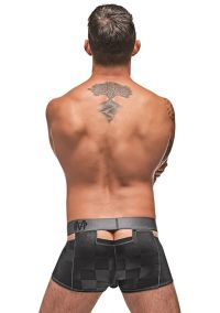 Male Power Check'd Mate Ausschnitt-Shorts, Schwarz, Bild 2