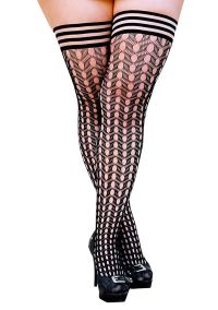Kix'ies Mimi Bas mi-cuisse filet cercle, Noir, photo 3