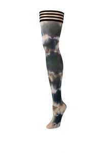 Kix'ies Mackenzie Pończochy Uda Tie-Dye, Czarne