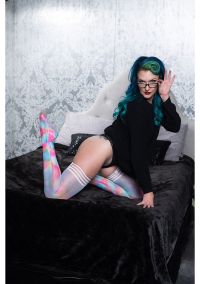 Kix'ies Gilly Thigh High Tęczowy, zdjęcie 3