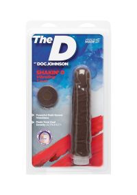 Doc Johnson Shakin' D 18 cm Vibrierender Dildo, Schokolade, Bild 2