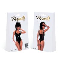 Mapalé Vinyl and Tulle Bodysuit in Gloss Black, picture 2