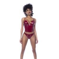 Mapalé Wine Red Vinyl Bustier with Back Zipper