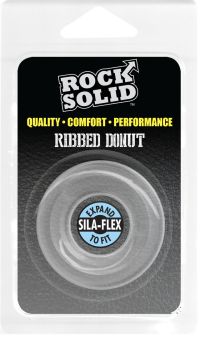 Doc Johnson Ribbed Donut Transparent Clear Silicone Ring, picture 2