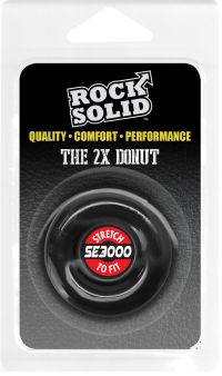 Doc Johnson Cockring 2X Donut TPE Preto Elástico, imagem 2