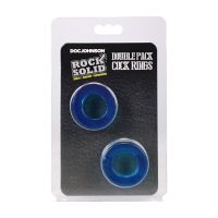 Doc Johnson Silicone Cockrings Podwójna Paczka Niebieski, zdjęcie 2