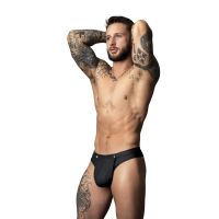 Male Power Black Snap-Off Minimal Thong, picture 2