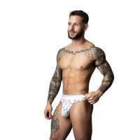 Male Power Contoured Thong with Marble Print