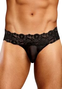 Male Power Micro Thong med blommig spets på ryggen