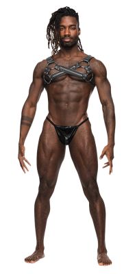 Harnais cuir criss-cross Virgo Male Power