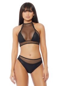 Forplay Impulse Mikro Netz Neckholder Top und Slip