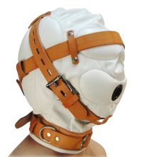 XR Brands Cagoule Privation Sensorielle Cuir Blanc, photo 3