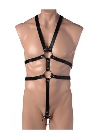 Harnais corps STRICT homme avec cockrings, photo 3
