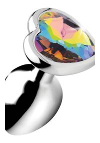 XR Brands Rainbow Prism Heart Jeweled Plug Sm