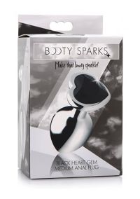 XR Brands Schwarzes Herz gewichteter Aluminium-Plug, Mittel, Bild 2