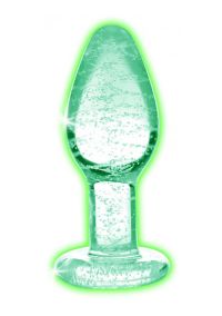 Plug de vidro pequeno que brilha no escuro verde XR Brands