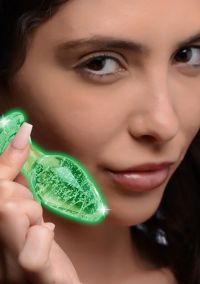 Plug de vidro pequeno que brilha no escuro verde XR Brands, imagem 3