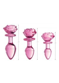 XR Brands Pink Rose lasiset anaalitappi, large, kuva 5