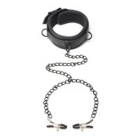 XR Brands Collared Temptress, Adjustable Collar Nipple Clamp Set