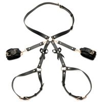 XR Brands Bondage Harness Vegan Leather Cuffs