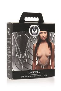 XR Brands Daggers Spiked Kette Verstellbar Nippel-Klemmen, Bild 2
