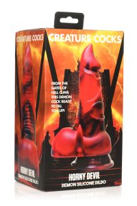 XR Brands Horny Devil, Czerwony Demon Silikon Dildo, zdjęcie 2