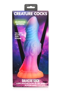 XR Brands Galactic Cock Dildo Alienígena Brilhante Texturizado, imagem 3