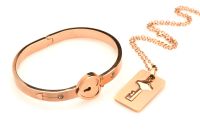 XR Brands Pulseira Fechada Chave Ouro Rosa