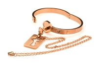 XR Brands Pulseira Fechada Chave Ouro Rosa, imagem 4