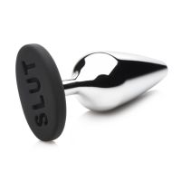XR Brands Butt Slut Metal Plug, Silver