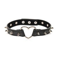 XR Brands Choker de Coração Espinhado Pele Vegana, imagem 6