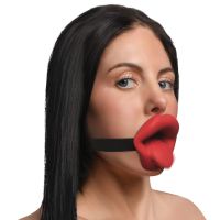 XR Brands Sissy Vibrating Mouth Gag, Red Silicone, zdjęcie 4