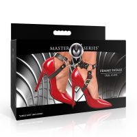 XR Brands Algemas Salto Femme Fatale Pele Vegana Preto/Vermelho, imagem 2