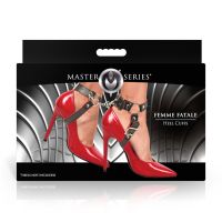 XR Brands Algemas Salto Femme Fatale Pele Vegana Preto/Vermelho, imagem 3
