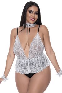 Magic Silk Full Service White Lace Teddy