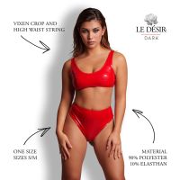 Le Désir Vixen Crop Wetlook et String Rouge, photo 4