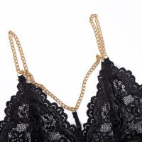 De Namour Conjunto Renda Strappy com Detalhes Correntes, imagem 5