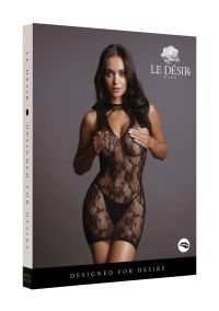 Le Désir Mini Robe Dentelle Motif Col Haut, photo 2
