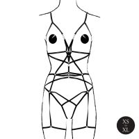 Le Désir Luxe harness med gulddetaljer och nippelkuddar, bild 6