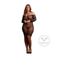 Le Désir Abito Mini Pizzo Matilda Spalla Scoperta Nero