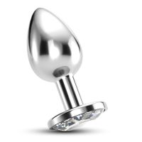 Bijou Clear Anal Jewel Plug, Small, Steel