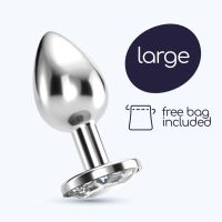 Crushious Bijou Clear Anal Jewel Plug, Large, Teräksinen, kuva 6