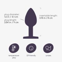 Bijou Black Anal Jewel Plug, Large, Steel, picture 5
