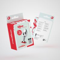Bijou Red Anal Jewel Plug Small teräksinen, kuva 2